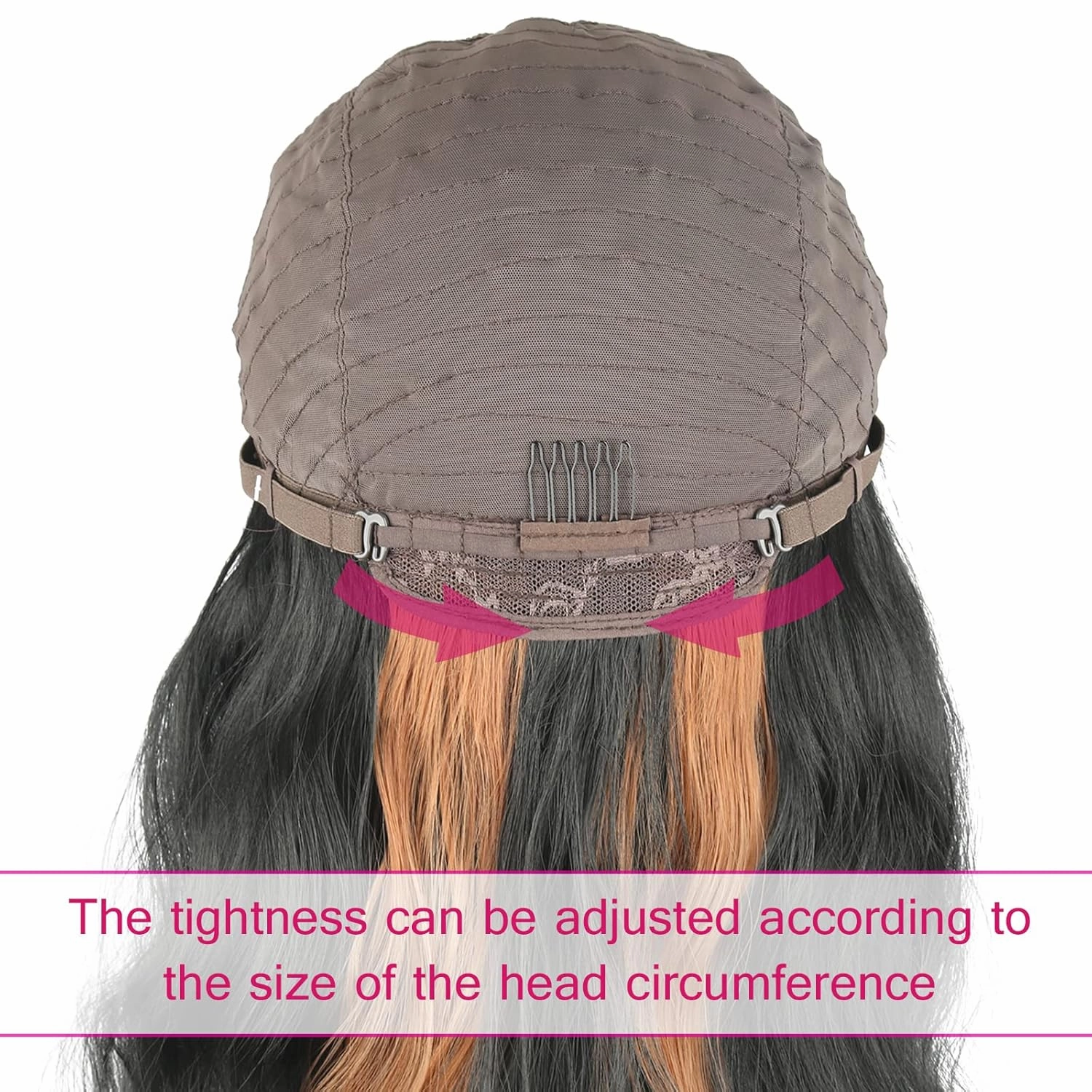 CINHOO Long Body Wave V Part Wigs for Black Women Black V Shape Wigs with Brown Highlights Synthetic Glueluss No Leave Out Wig Upgrade U Part Wig for Black Women(1B/30#), 24 Inch