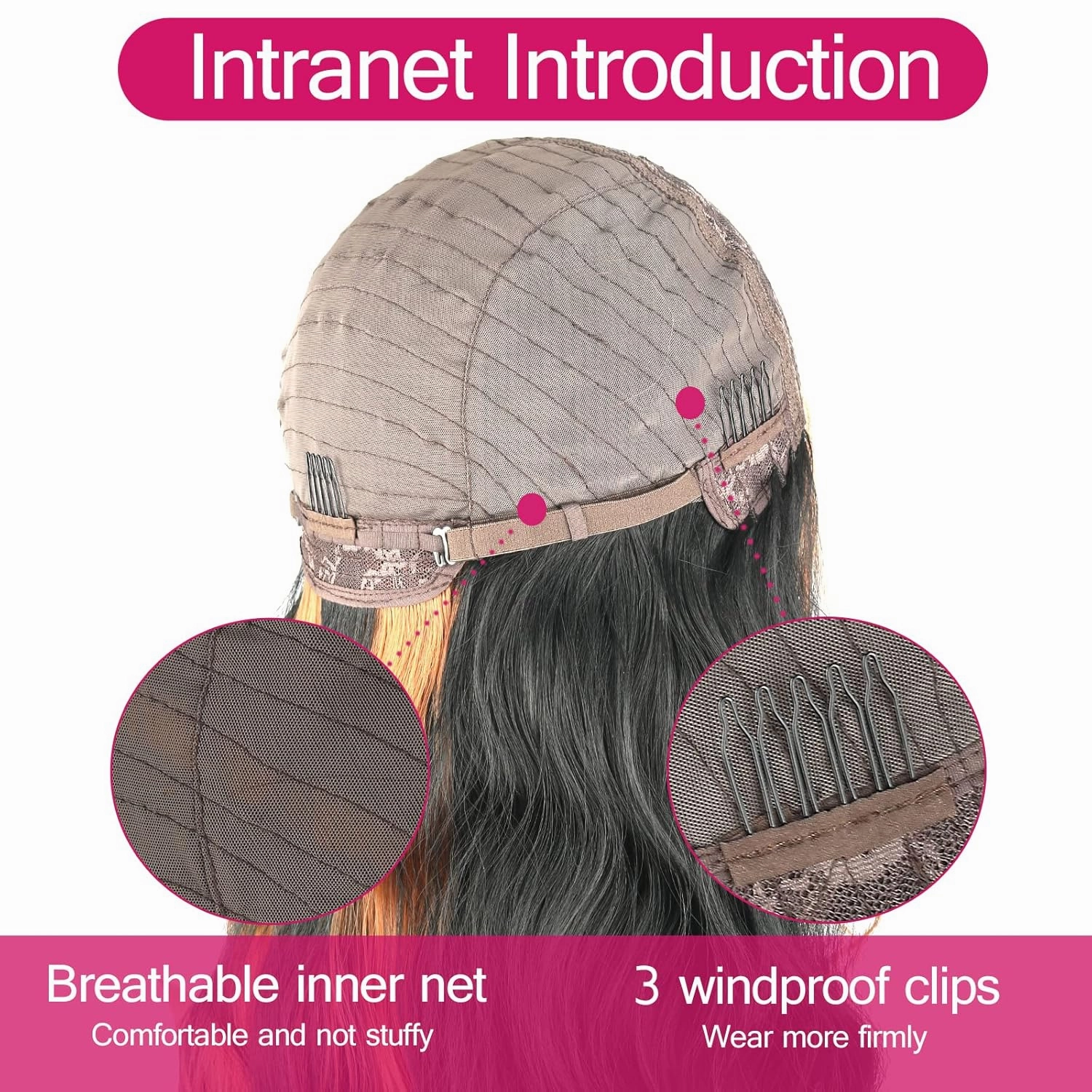 CINHOO Long Body Wave V Part Wigs for Black Women Black V Shape Wigs with Brown Highlights Synthetic Glueluss No Leave Out Wig Upgrade U Part Wig for Black Women(1B/30#), 24 Inch