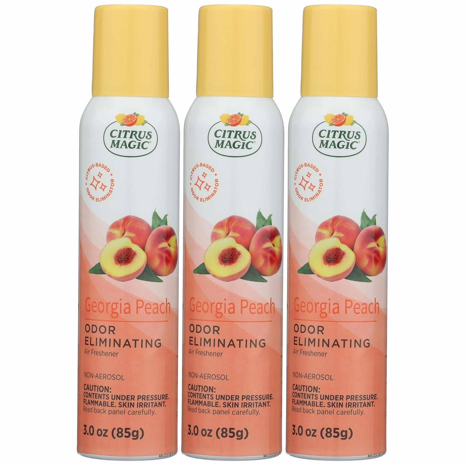 Citrus Magic Odor Eliminating Air Freshener Spray, Georgia Peach, 3-Ounce, Pack of 3