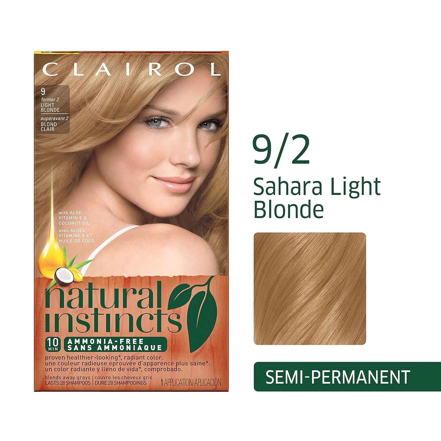 Clairol Natural Instincts Non-Permanent Color, 09 Light Blonde ( pack of 3)