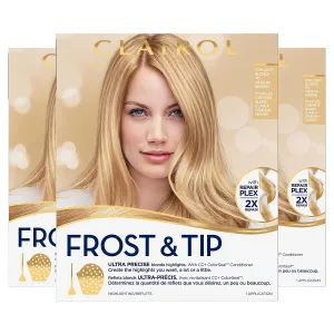 Clairol Nice'n Easy Frost & Tip Original Hair Dye, Light Blonde to Medium Brown Hair Color, Pack of 3