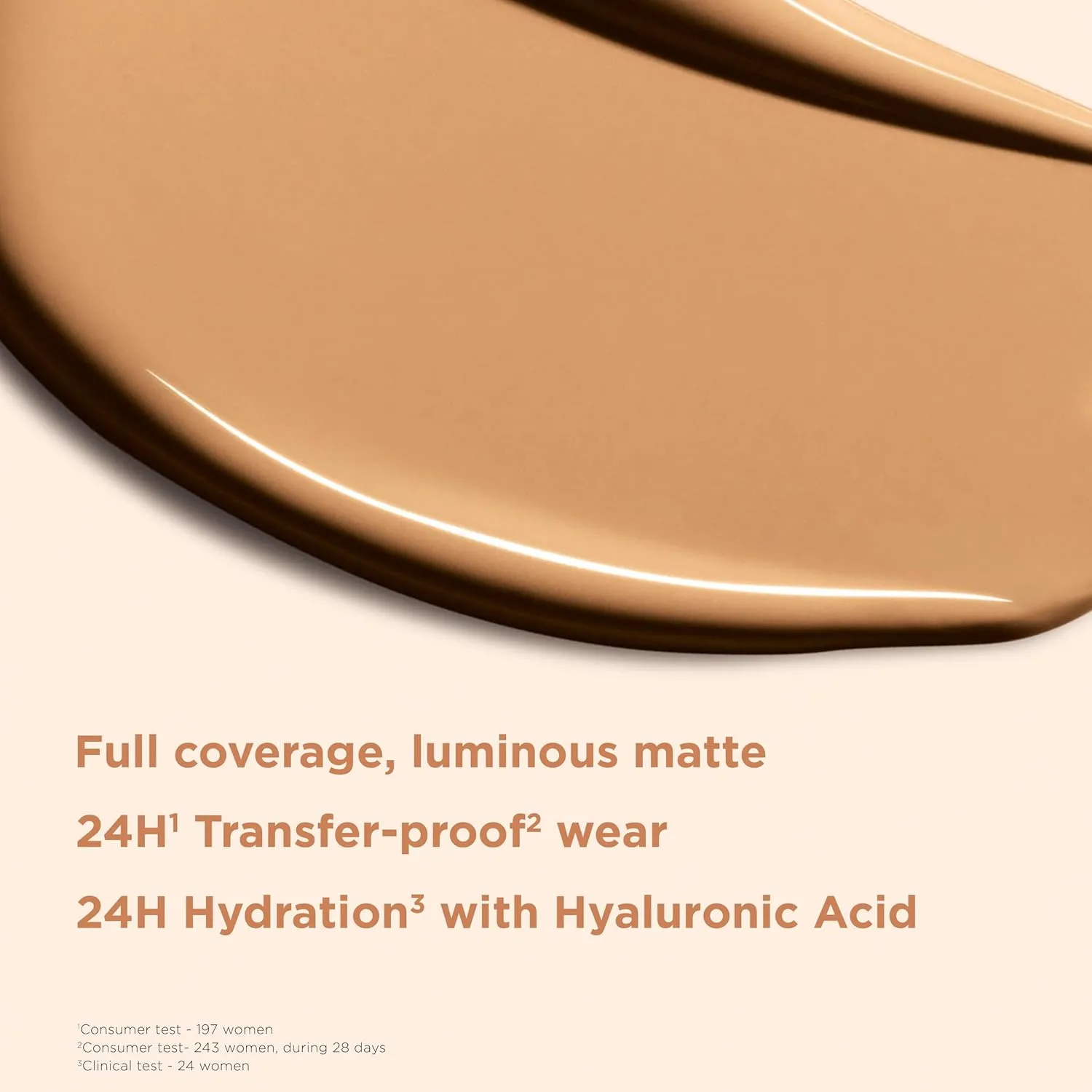 Clarins NEW Skin Illusion Longwear Full Coverage Foundation | Luminous Matte Finish | 24H* Hold and 24H** Hydration | Natural Looking Complexion | Transfer Proof, Sweat Proof and Smudge Proof