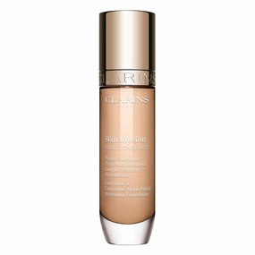 Clarins NEW Skin Illusion Longwear Full Coverage Foundation | Luminous Matte Finish | 24H* Hold and 24H** Hydration | Natural Looking Complexion | Transfer Proof, Sweat Proof and Smudge Proof