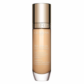 Clarins NEW Skin Illusion Longwear Full Coverage Foundation | Luminous Matte Finish | 24H* Hold and 24H** Hydration | Natural Looking Complexion | Transfer Proof, Sweat Proof and Smudge Proof