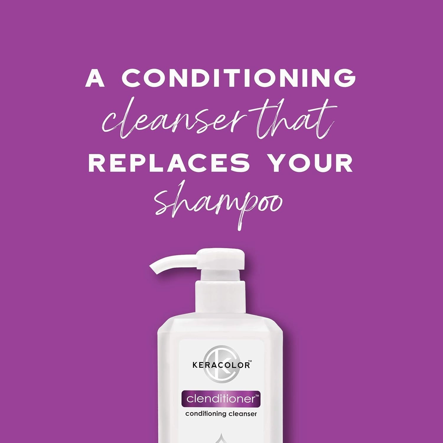 Clenditioner Cleansing Conditioner, Color Protecting Keratin-Infused Co-Wash, Prevents Fade, 2 Sizes
