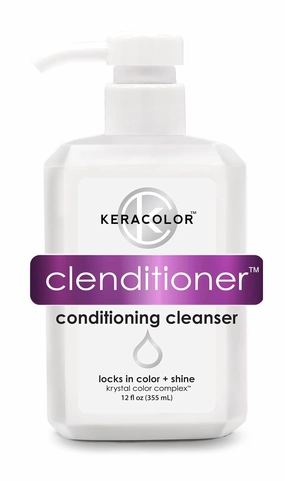 Clenditioner Cleansing Conditioner, Color Protecting Keratin-Infused Co-Wash, Prevents Fade, 2 Sizes