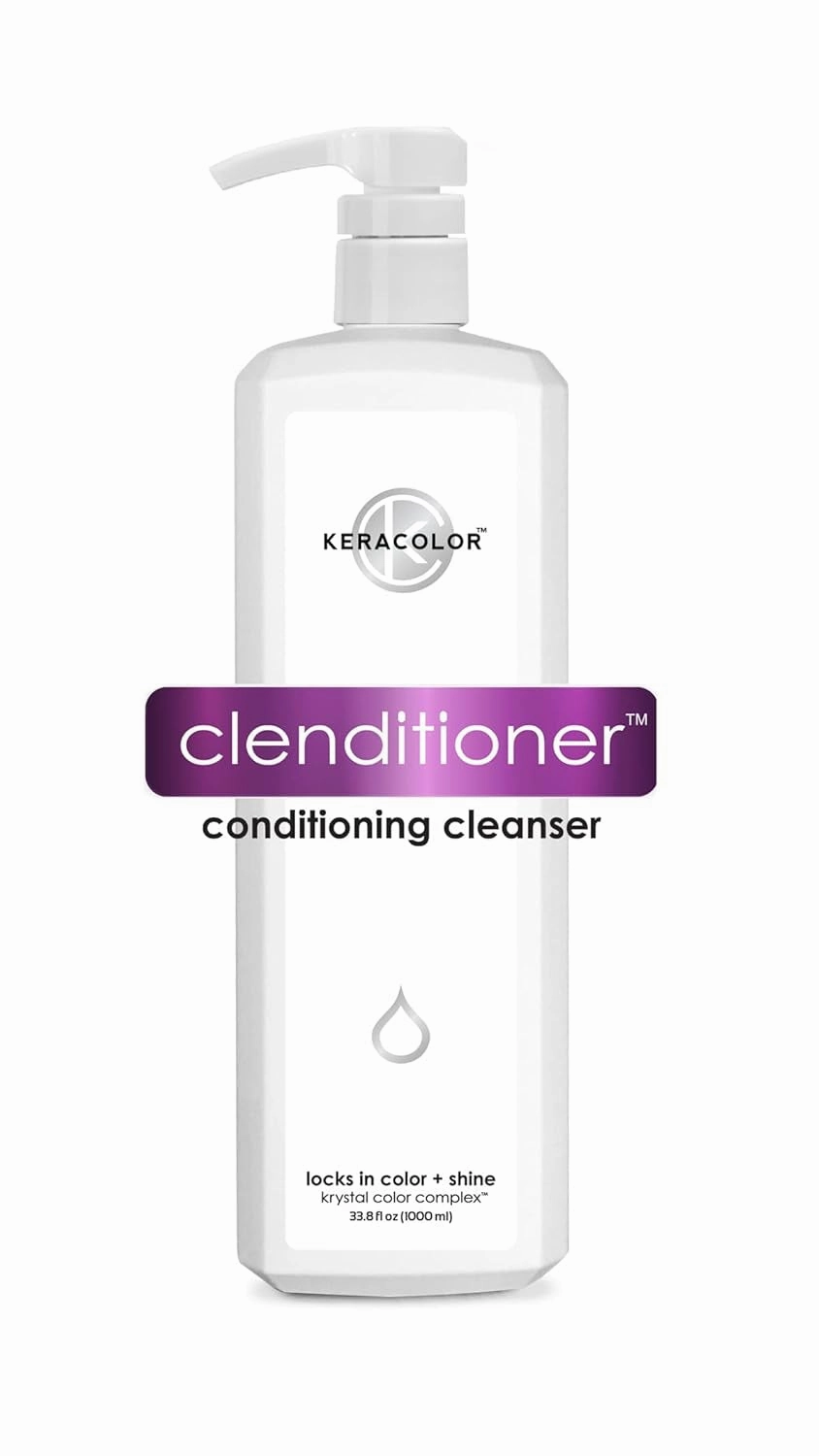 Clenditioner Cleansing Conditioner, Color Protecting Keratin-Infused Co-Wash, Prevents Fade, 2 Sizes