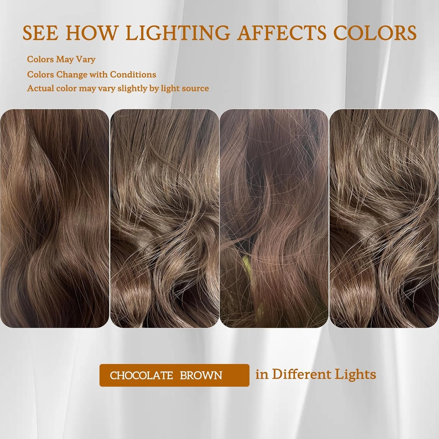 Clip in Hair Extensions, 6 PCS Light Brown Extensions, Wavy Hair Extensions, Natural & Soft Hair & Blends Well, Chocolate Brown Long Wavy Hairpieces(20inch, 6pcs, Chocolate Brown)