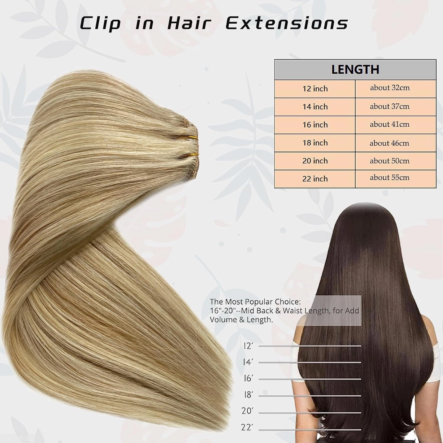 Clip in Hair Extensions Human Hair,OiMiGO Blonde Highlight Straight Hair 70g 5pcs 12 Inch Real Human Hair Extensions Clip in Remy Hair Extensions Soft & Comfortable Hairpieces(#18P60,12Inch)