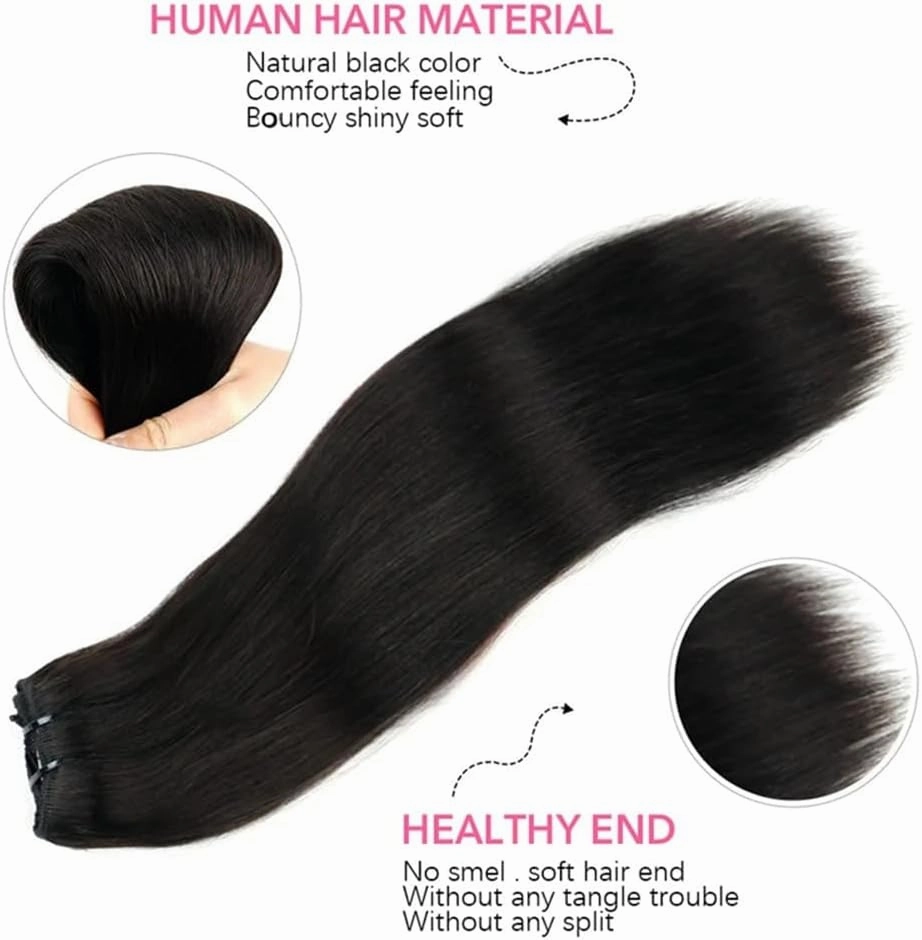 Clip in Hair Extensions Long Straight Clip in Hair Extensions Real Human Hair Extensions 20 22 24 Inch Brazilian Remy Human Hair Clip in Hair Extensions 8 Pieces 120G Human Hair Extensions Clip(22inch