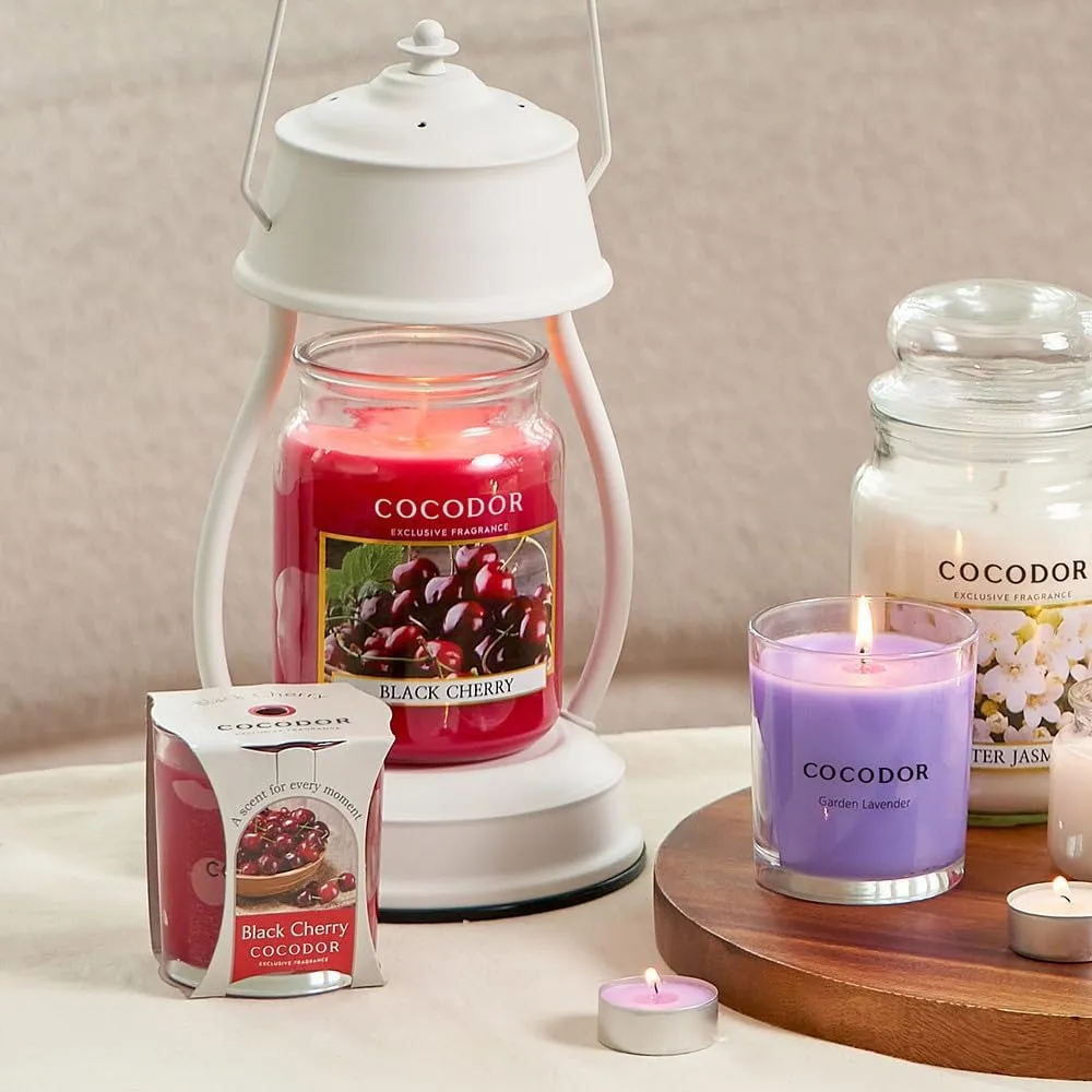 COCODOR Candle Honey Peach Scented, Large Glass Jar 18oz Wick Candle, 110 Hours of Burn Time