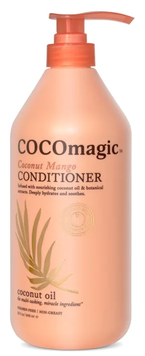 Cocomagic Coconut Mango Nourishing Conditioner | Coconut Oil and Botanical Extracts | Deeply Hydrates and Restores Shine | Paraben Free, Made in USA (32 Fl Oz)