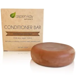 Coconut & Argan Oil Conditioner Bar, Deep Moisturizing for Dry Damaged Hair. Hydrating & Nourishing Solid Conditioner for Curly, Coily & Color Treated Hair, Vegan & Sulfate free, USA Made. 2.3 oz.