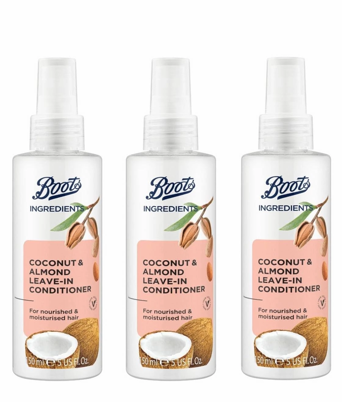 Coconut and Almond Leave-In Conditioner 5.07 Fl Oz. (Pack of 3)