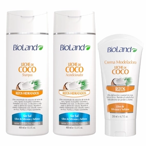 Coconut Milk Shampoo, Conditioner, and Curl Cream Bundle - Ultra-Nourishing & Defining Hair Care for Curly & Dry Hair (13.53 fl oz, 13.53 fl oz, 6.76 fl oz)