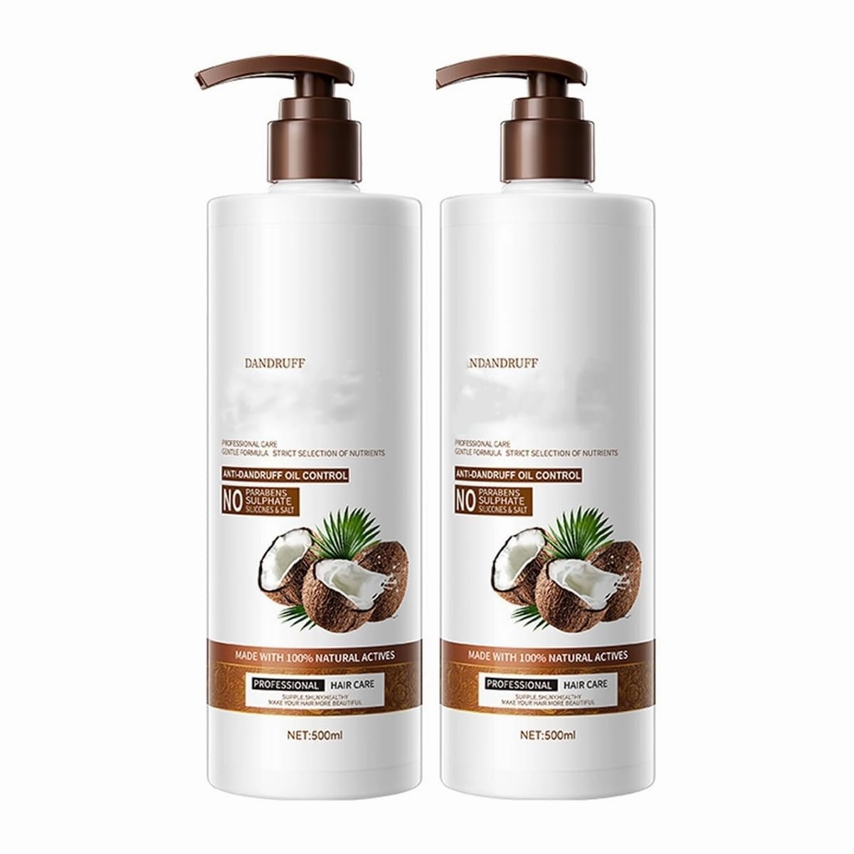 Coconut Oil Shampoo for Anti Dandruff,Coconut Moisturizing Shampoo,High activity and quick moisturizing,For Curly, Straight, Dry and Damaged Hair
