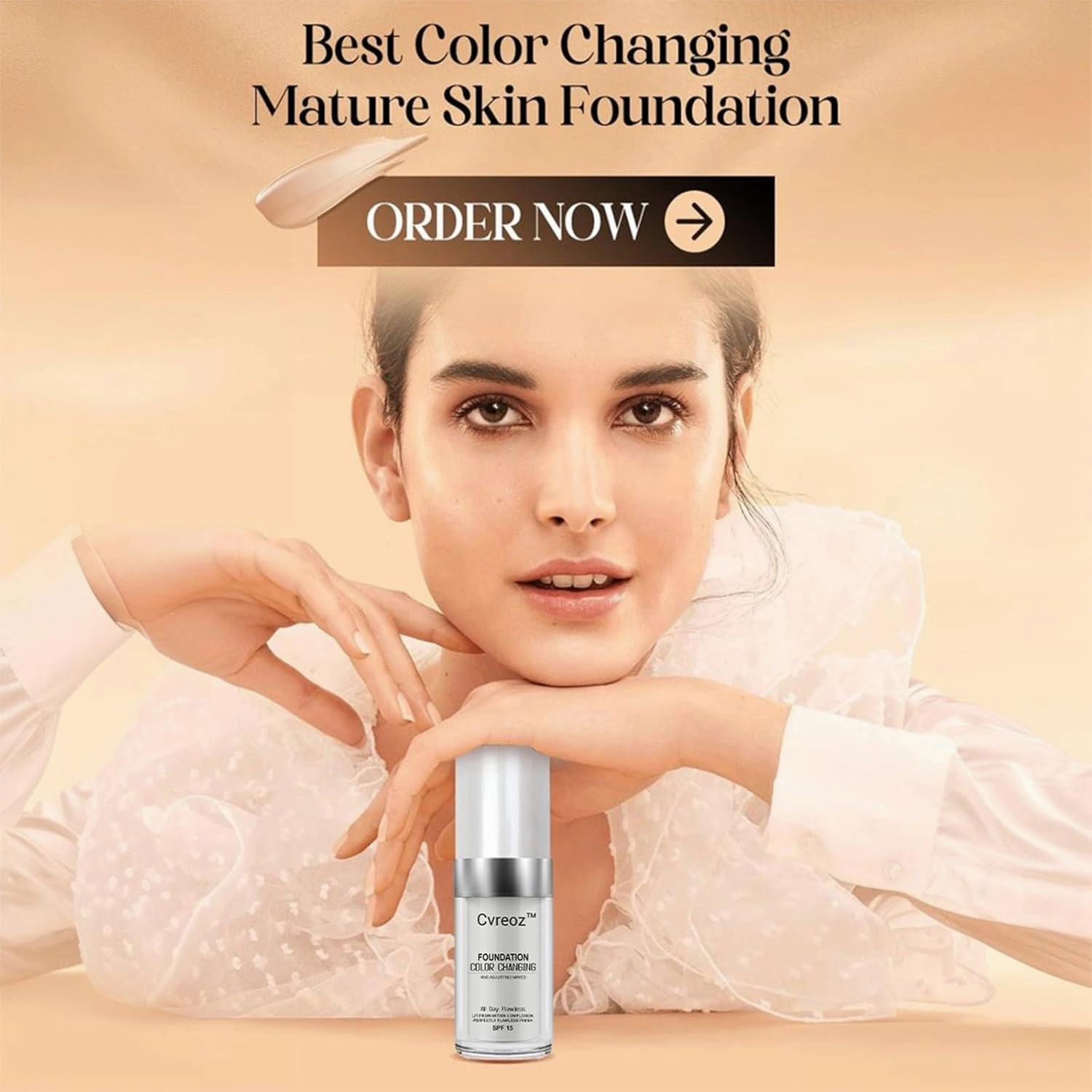 Color Changing Mature Skin Foundation, Color Changing Foundation Hides Wrinkles & Lines, BB Cream Makeup Base Concealer Cover Moisturizing Fluid for all Skin - 30ml (2PCS)