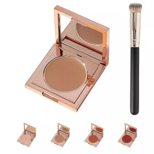Colored Clay CC Undereye Corrector, Under Eye Concealer with Brush, Dark Circle Defense, Under Eye Color Corrector for Dark Circles (Medium-Tan Peach, with brush)