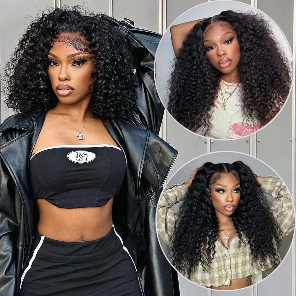 Colorful Queen Curly Lace Wig 18 Inch Burgundy Curly Wigs for Black Women Deep Wave Curly Lace Front Wig Pre Plucked with Baby Hair Wet and Wavy Synthetic Lace Front Wig