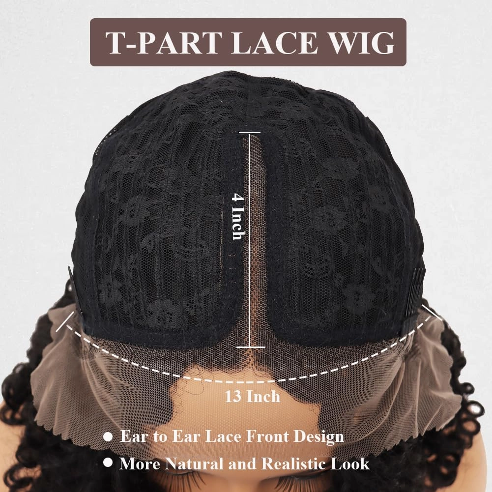 Colorful Queen Curly Lace Wig 18 Inch Burgundy Curly Wigs for Black Women Deep Wave Curly Lace Front Wig Pre Plucked with Baby Hair Wet and Wavy Synthetic Lace Front Wig