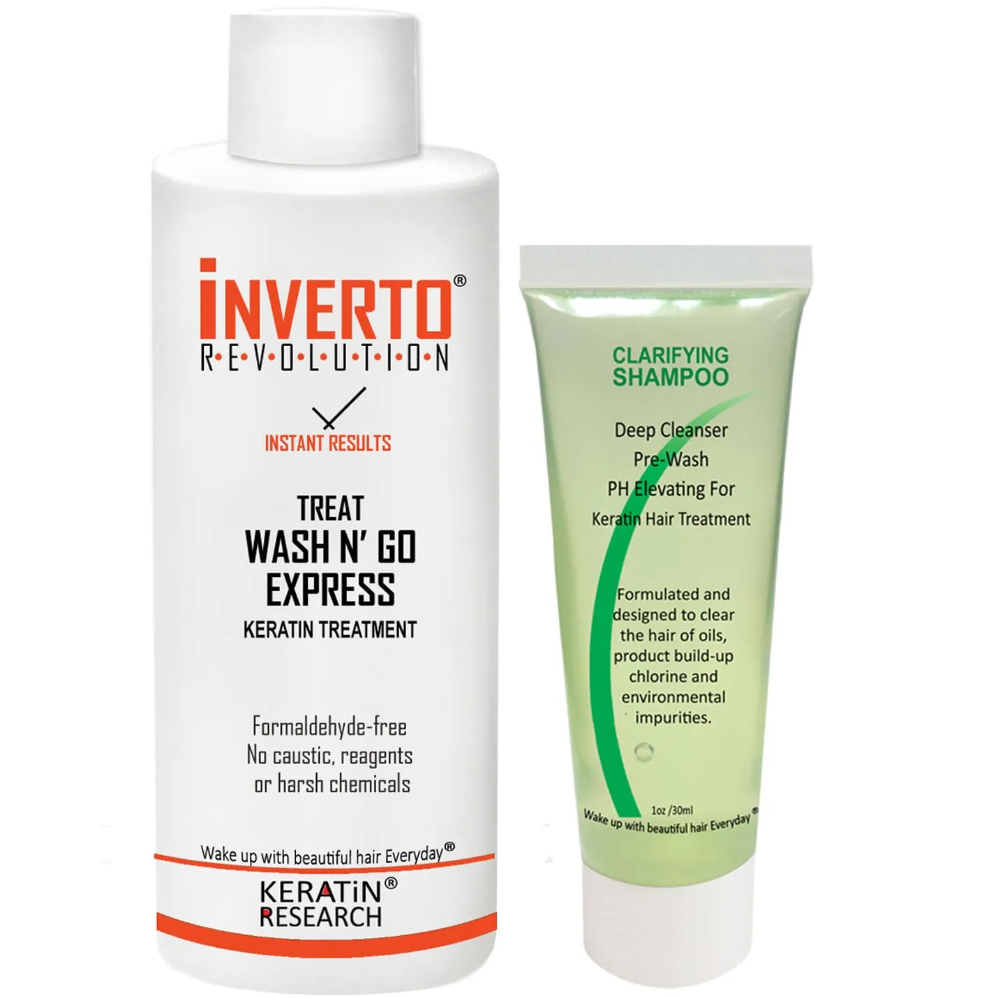 Complex Brazilian Keratin Hair Blowout Treatment Formaldehyde Free with Inverto 120ml with Clarifying Shampoo Straighten Repair and Smooth Hair by Keratin Research Keratina Brasilera