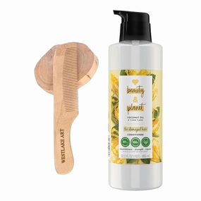 Conditioner with Organic Coconut Oil, 32.3 oz - Hope and Repair for Split Ends, Veggie, Bundel Ylang Ylang & Wooden Comb, Eco-Cordial Packaging [Pack of 1]
