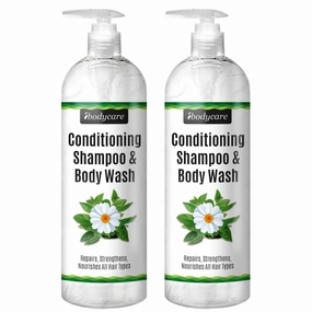 Conditioning Shampoo & Body Wash, Sulfate-Free Hair & Body Cleanser, Hydrating, Clarifying, Detangling, with Green Tea & Chamomile, All Hair Types, Various Sizes (16 oz Pump, 2 Pack)