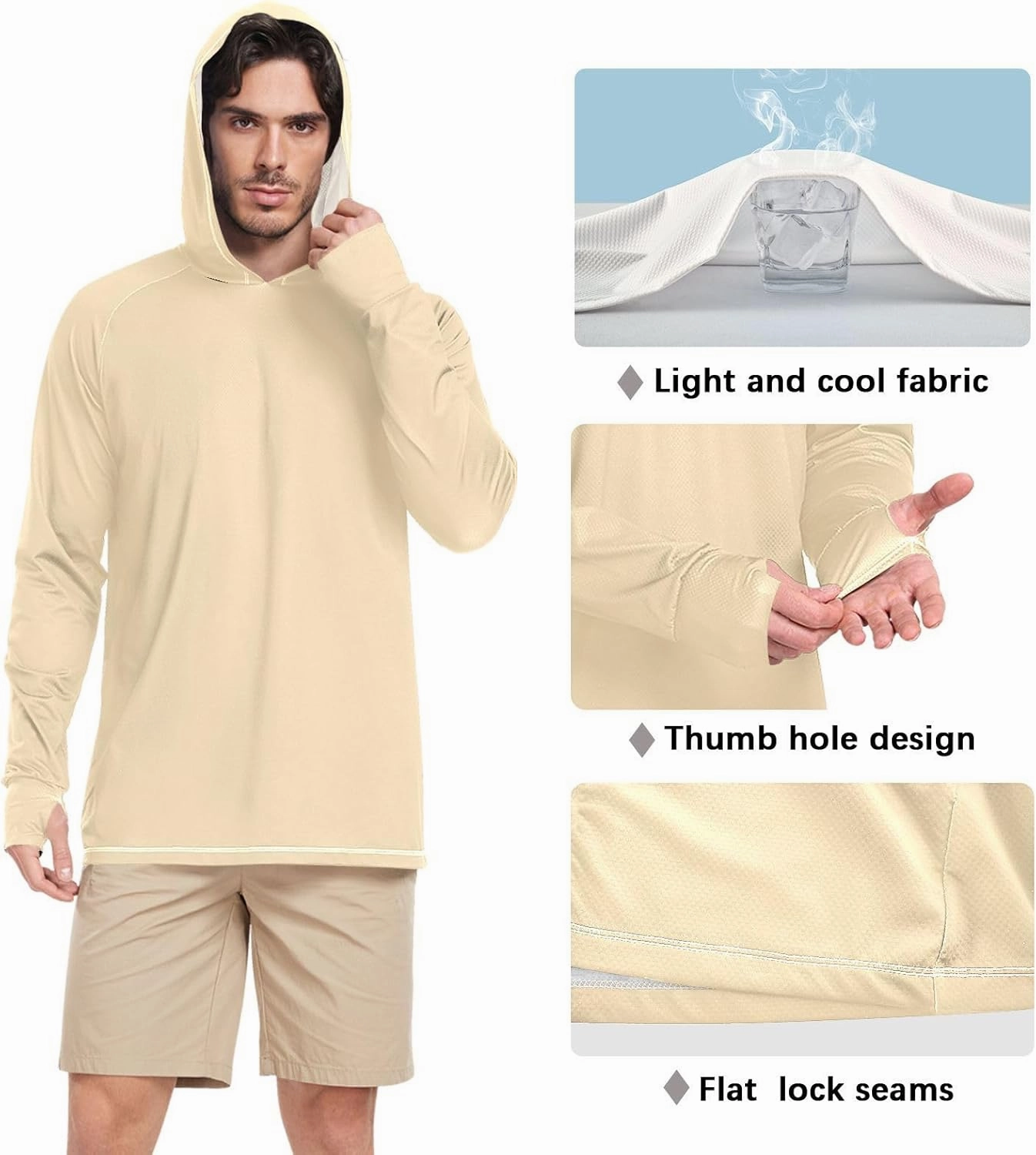 Cooling Mens Sun Shirts UV Protection Long Sleeve, Long Sleeves Light Jackets for Men, Pink Blue Gradient S
