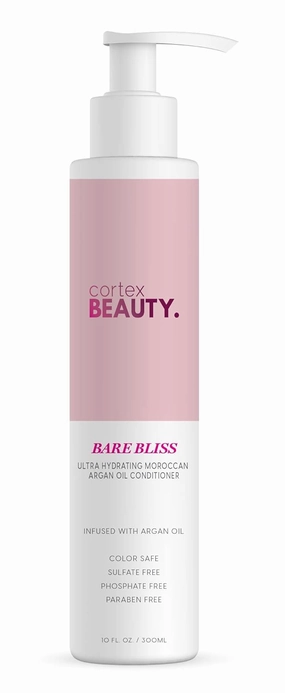 Cortex Beauty Bare Bliss Moroccan Argan Oil Hydrating Conditioner for Women & Men | Contains Argan Oil to Help Moisturize, Soften & Strengthen Hair | Paraben-Free with Sulfate-Free Surfactants | 10 Fl Oz