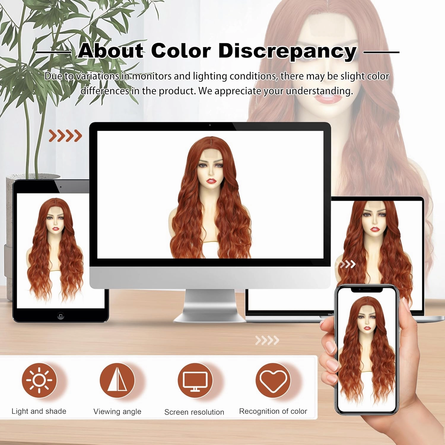 Cosplay Long Copper Wig 26 Inch Middle Part Synthetic Wig Realistic Gifts Party Wigs for Women Daily Use Colorful Wigs (Copper)
