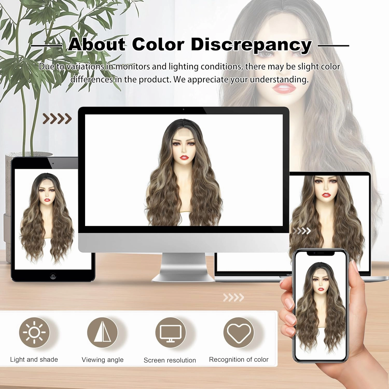 Cosplay Long Ombre Ash Brown Wig 26 Inch Middle Part Synthetic Wig Realistic Gifts Party Wigs for Women Daily Use Colorful Wigs (Ombre Ash Brown)