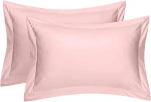 Cotton Metrics Heavy Quality Standard Pillow Shams Set of 2 Blush Pink 600TC 100% Organic Cotton Blush Pink Pillow Shams Standard Size 20X26 Decorative Pillow Cover with 2 Inch Flang