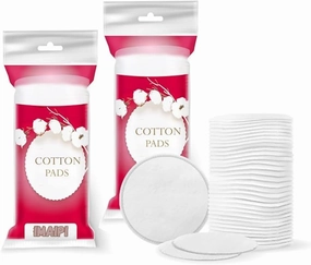 Cotton Pads for Makeup Removal, Face Cleansing, 100% Pure Cotton, 2 Packs, 100 Pieces