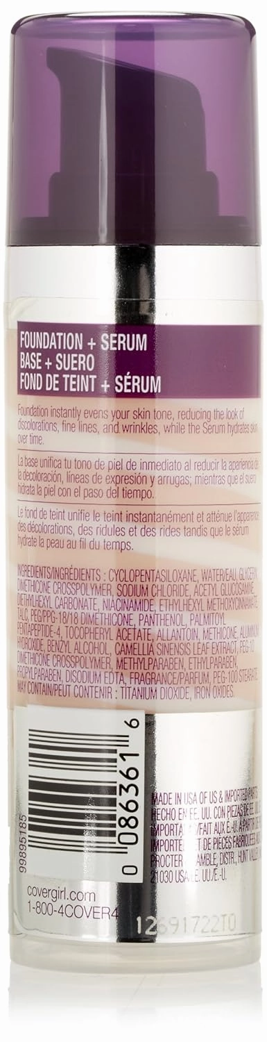 COVERGIRL and Olay Tonerehab 2-In-1 Foundation, Ivory 105, 1 Fluid Ounce