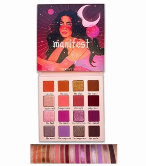 Creative Soul Cosmetics Manifest Eyeshadow Palette, Magical Witchy Makeup, Ethereal Eyeshadow Palette, Blendable & Highly Pigmented, Tarot Card Inspired, Purple Eyeshadow, Sparkly Eyeshadow