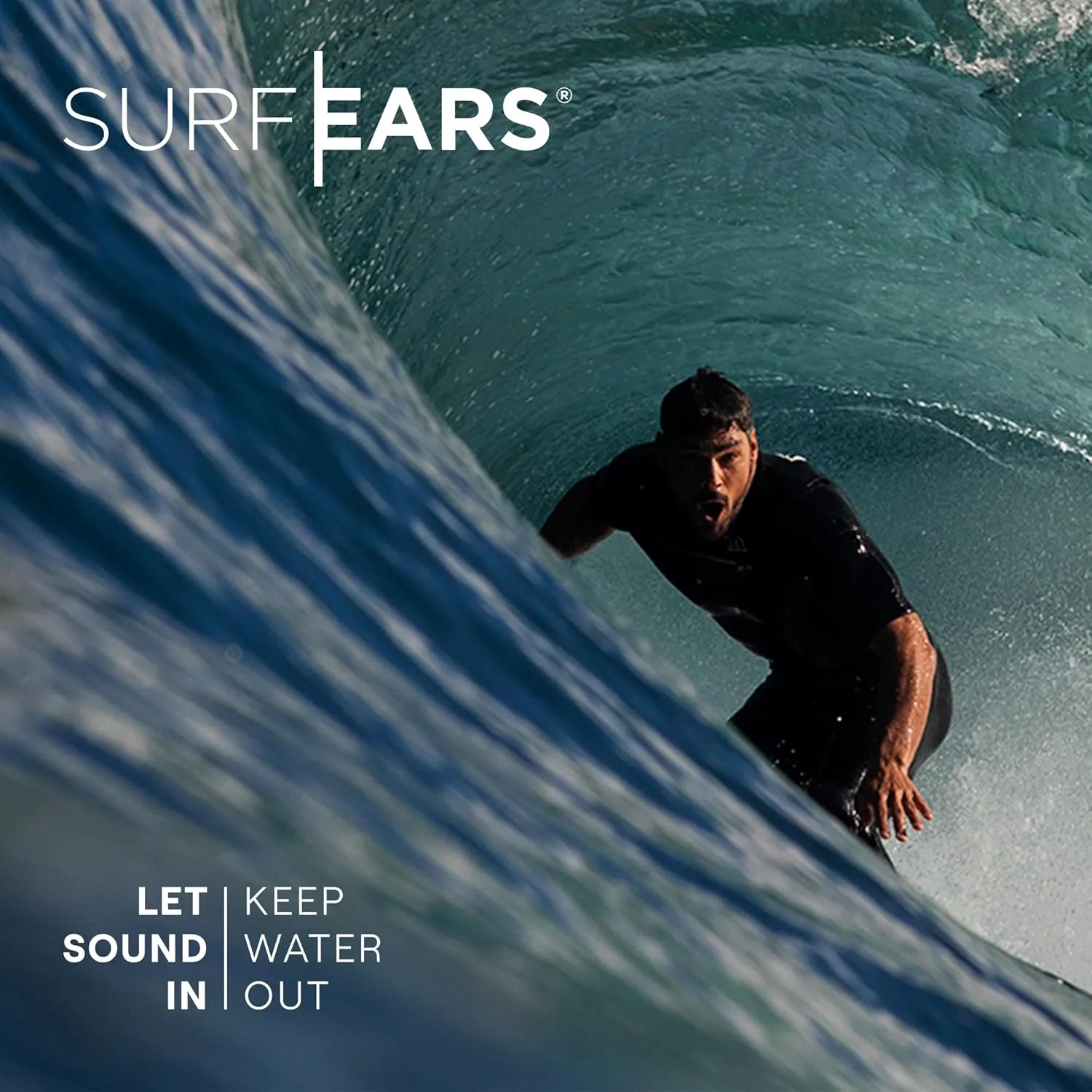 Creatures of Leisure Surf Ears 4.0 – Ear Plugs for Adults That Keep Water Out & Sound in – Surfing Ear Protection – Black/Sage