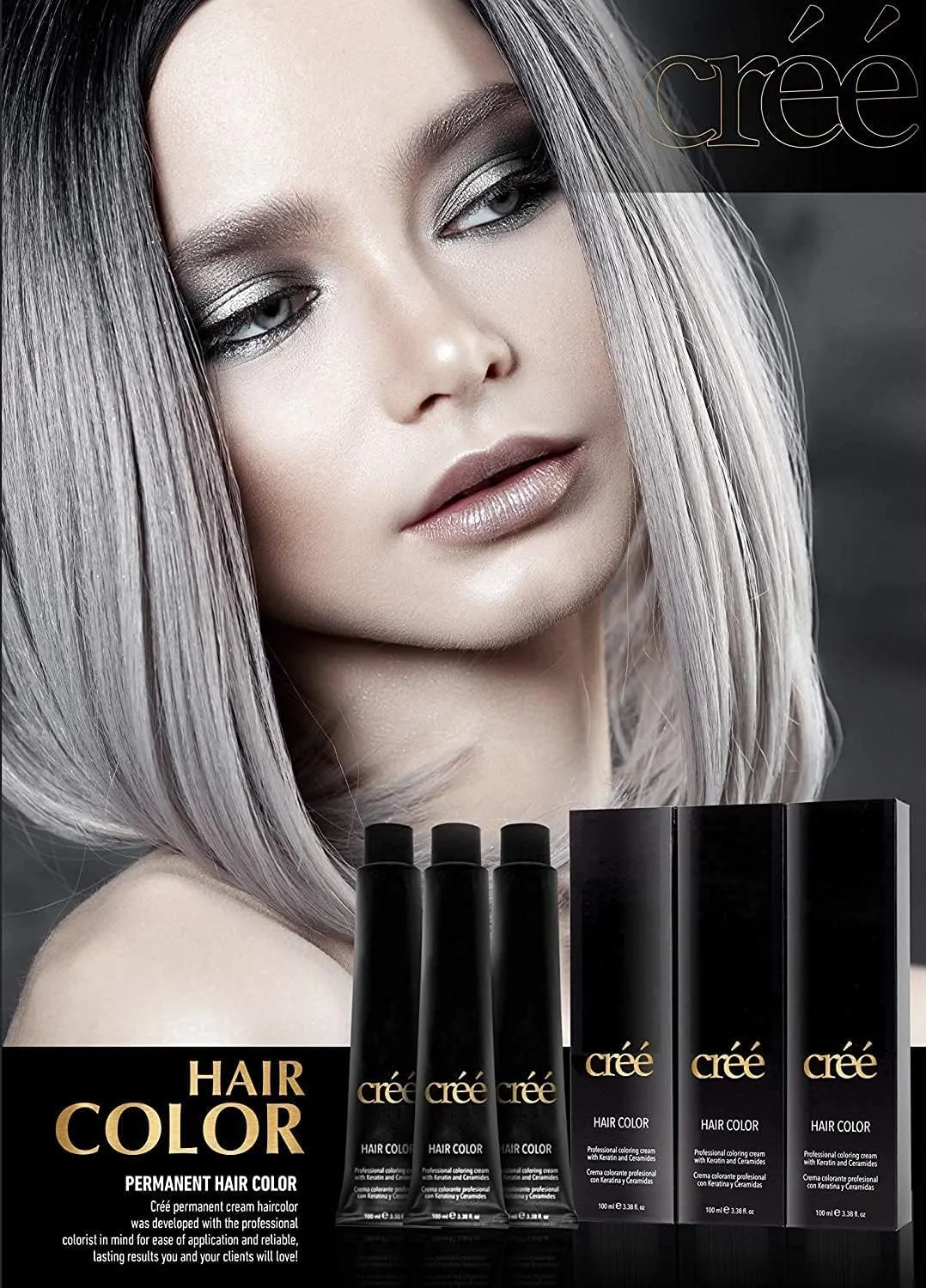 Cree Professional 7 -Pastel Rose - Permanent Hair Color - Long Lasting, Rich Vibrant - Gray Coverage 100ml - 3.4 fl.oz.