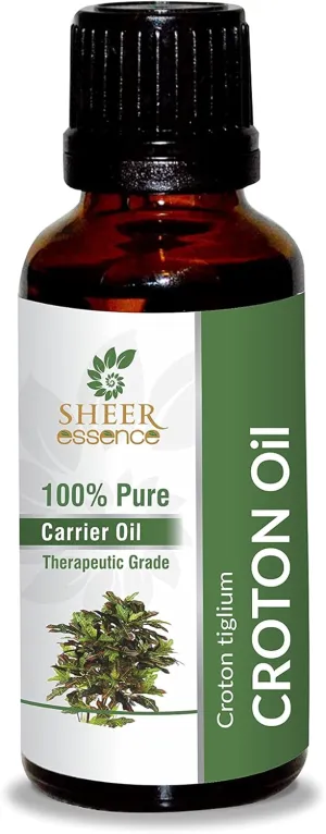 Croton Oil -(Croton Tiglium)- Carrier Oil 100% Pure Natural Undiluted Uncut Therapeutic Grade Oil 3.38 FL.OZ