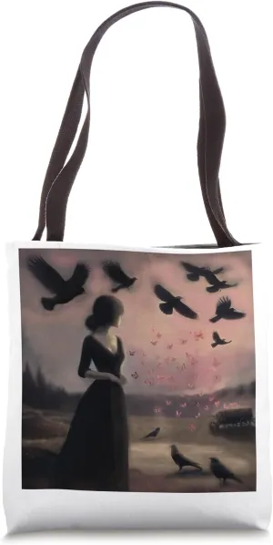 Crows and Butterflies Tote Bag