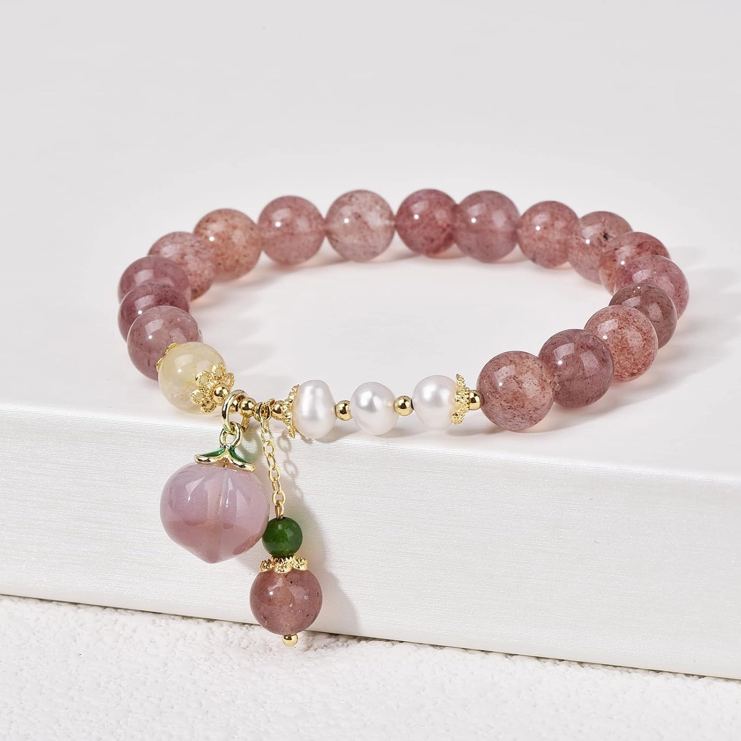 Crystals Gold Plated Beaded Friendship Bracelets Agate Jewelry Bracelet for Women Charm Bracelet