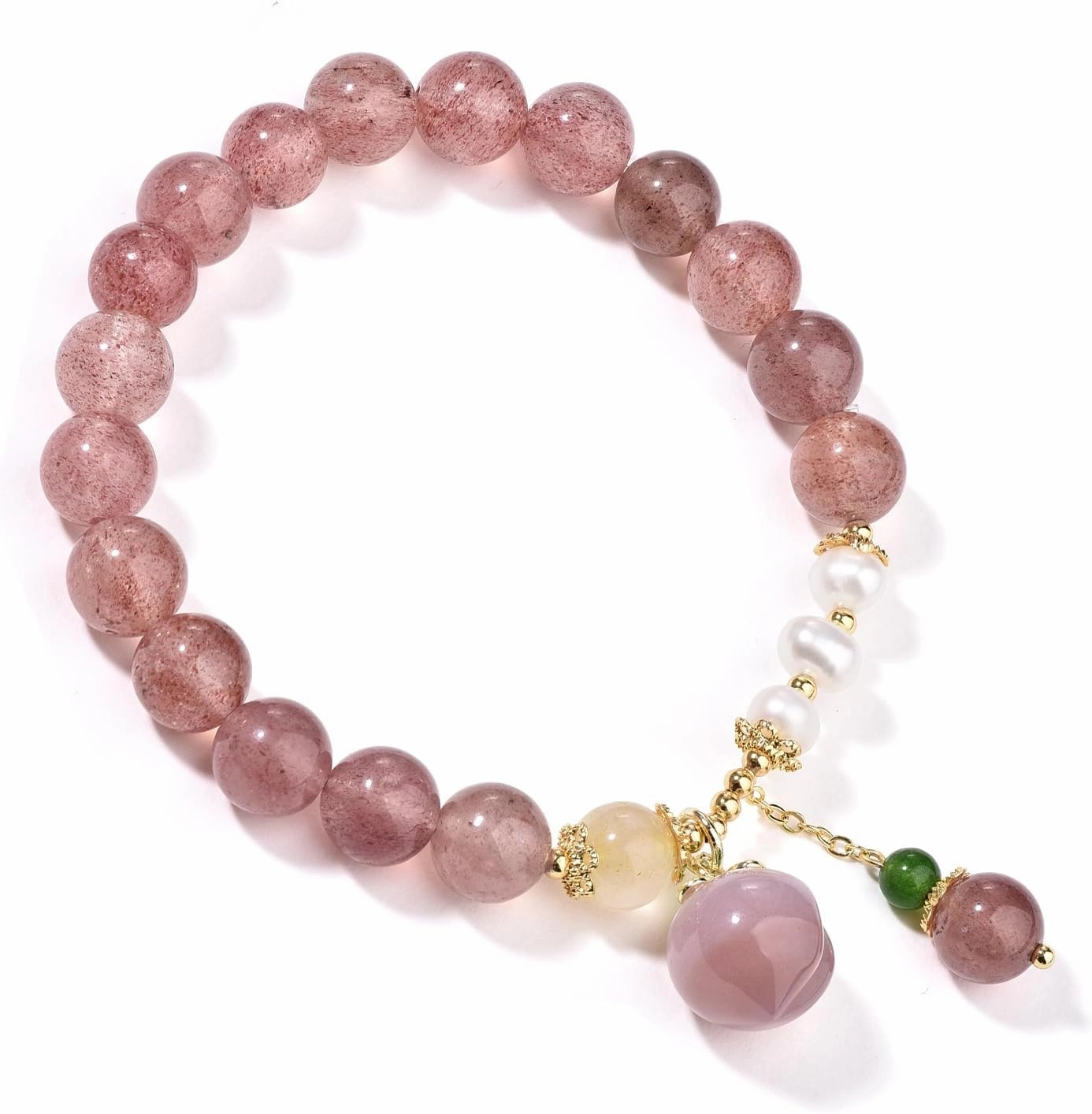 Crystals Gold Plated Beaded Friendship Bracelets Agate Jewelry Bracelet for Women Charm Bracelet