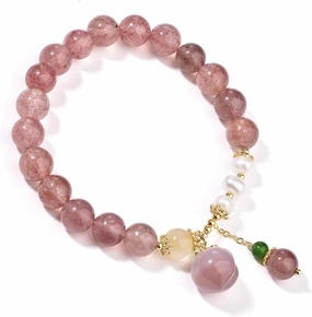 Crystals Gold Plated Beaded Friendship Bracelets Agate Jewelry Bracelet for Women Charm Bracelet