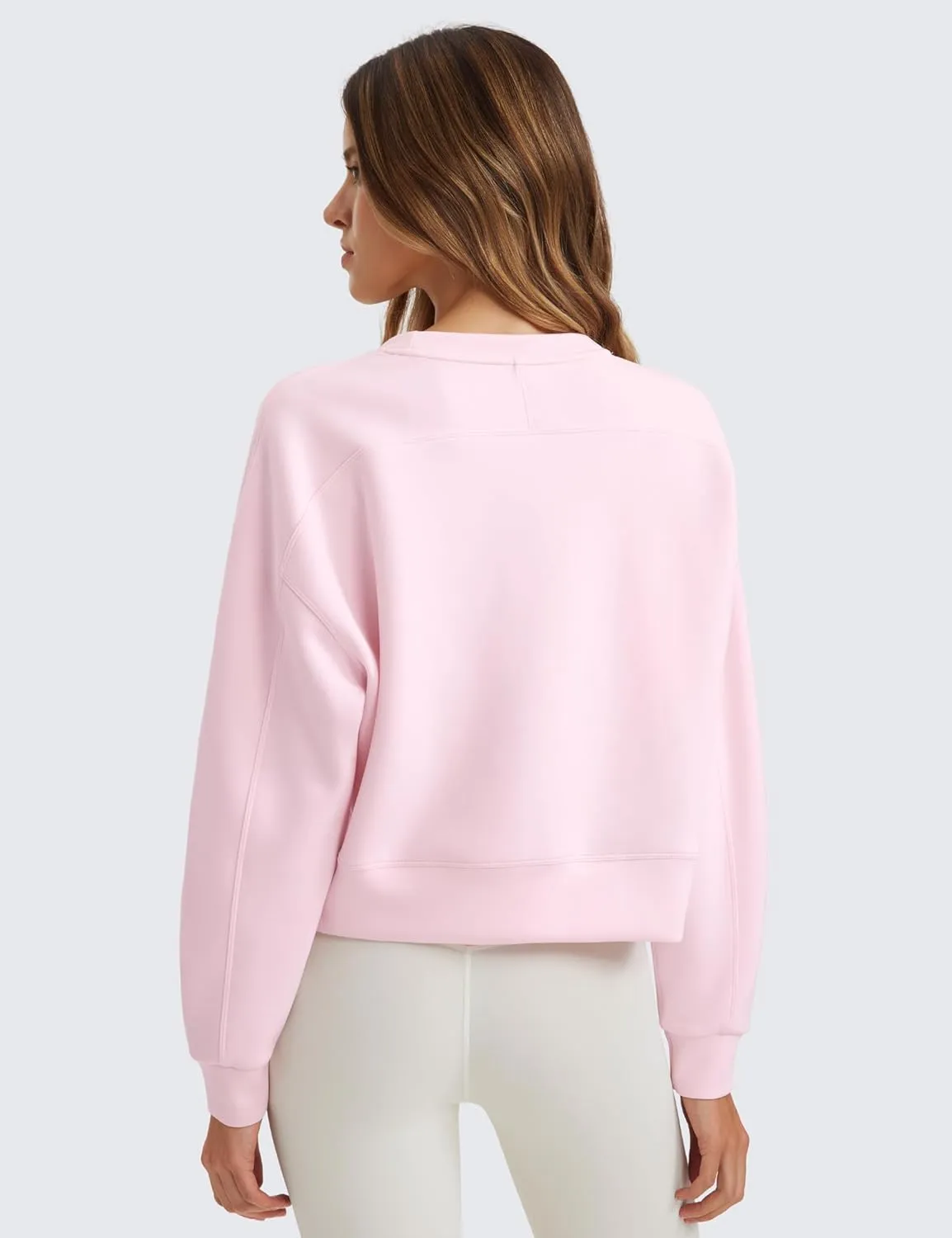 CRZ YOGA Womens SoftAura Crewneck Sweatshirt Long Sleeve Workout Casual Pullover Basic Fall Tops