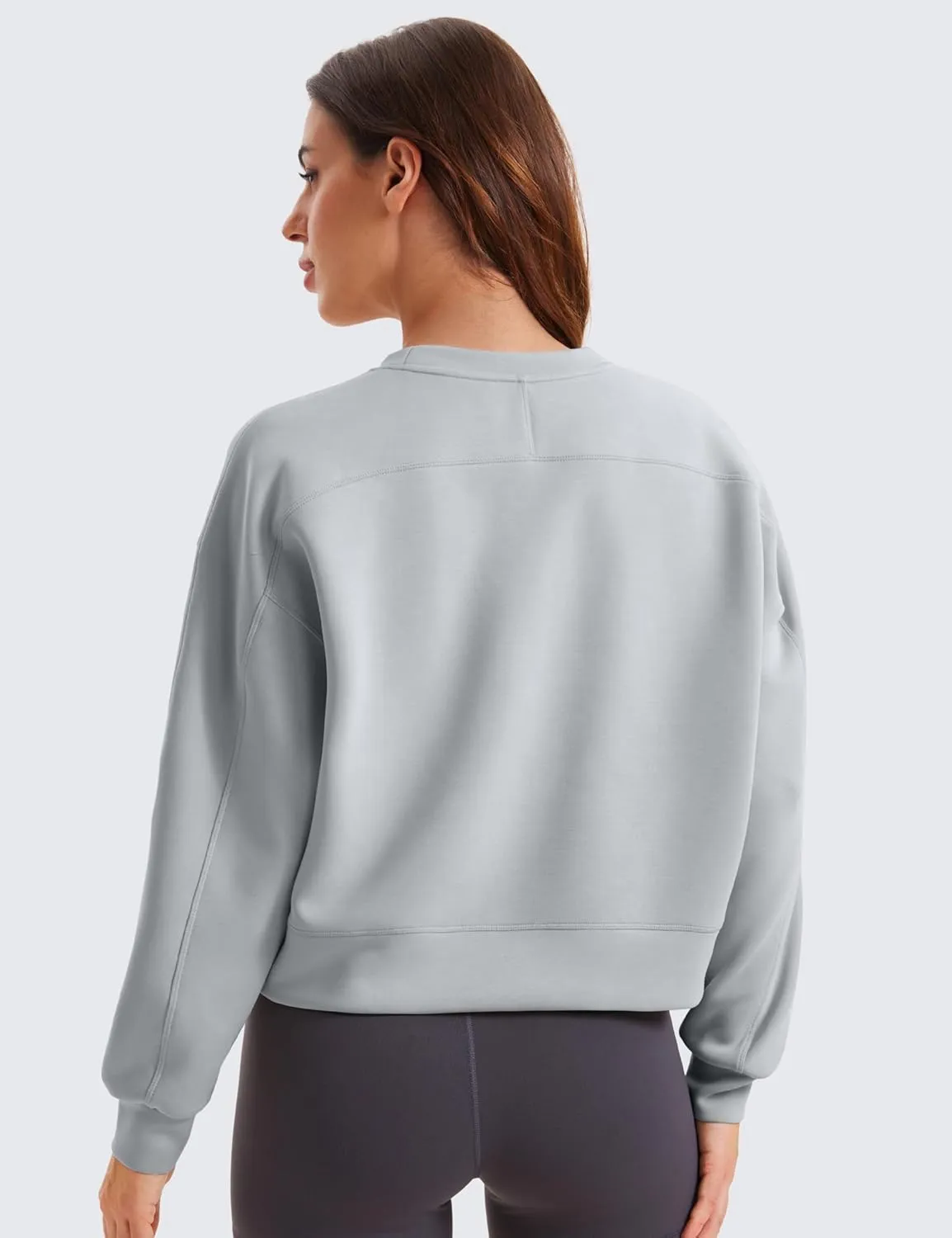 CRZ YOGA Womens SoftAura Crewneck Sweatshirt Long Sleeve Workout Casual Pullover Basic Fall Tops