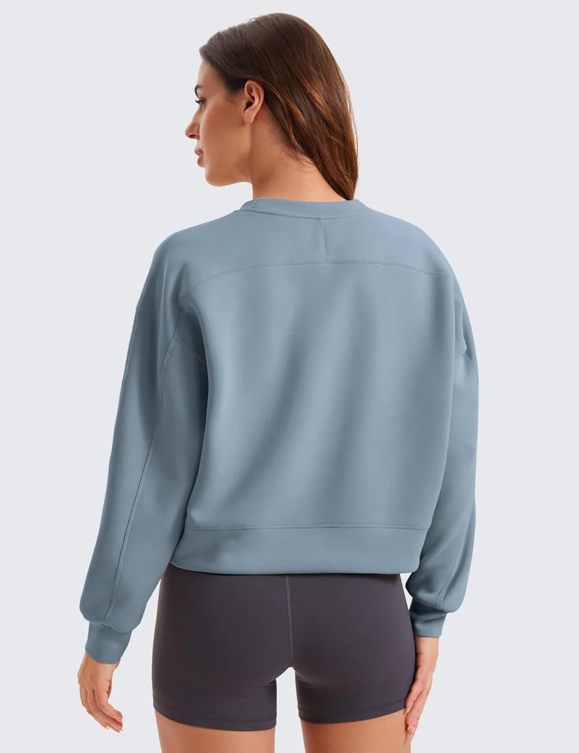 CRZ YOGA Womens SoftAura Crewneck Sweatshirt Long Sleeve Workout Casual Pullover Basic Fall Tops