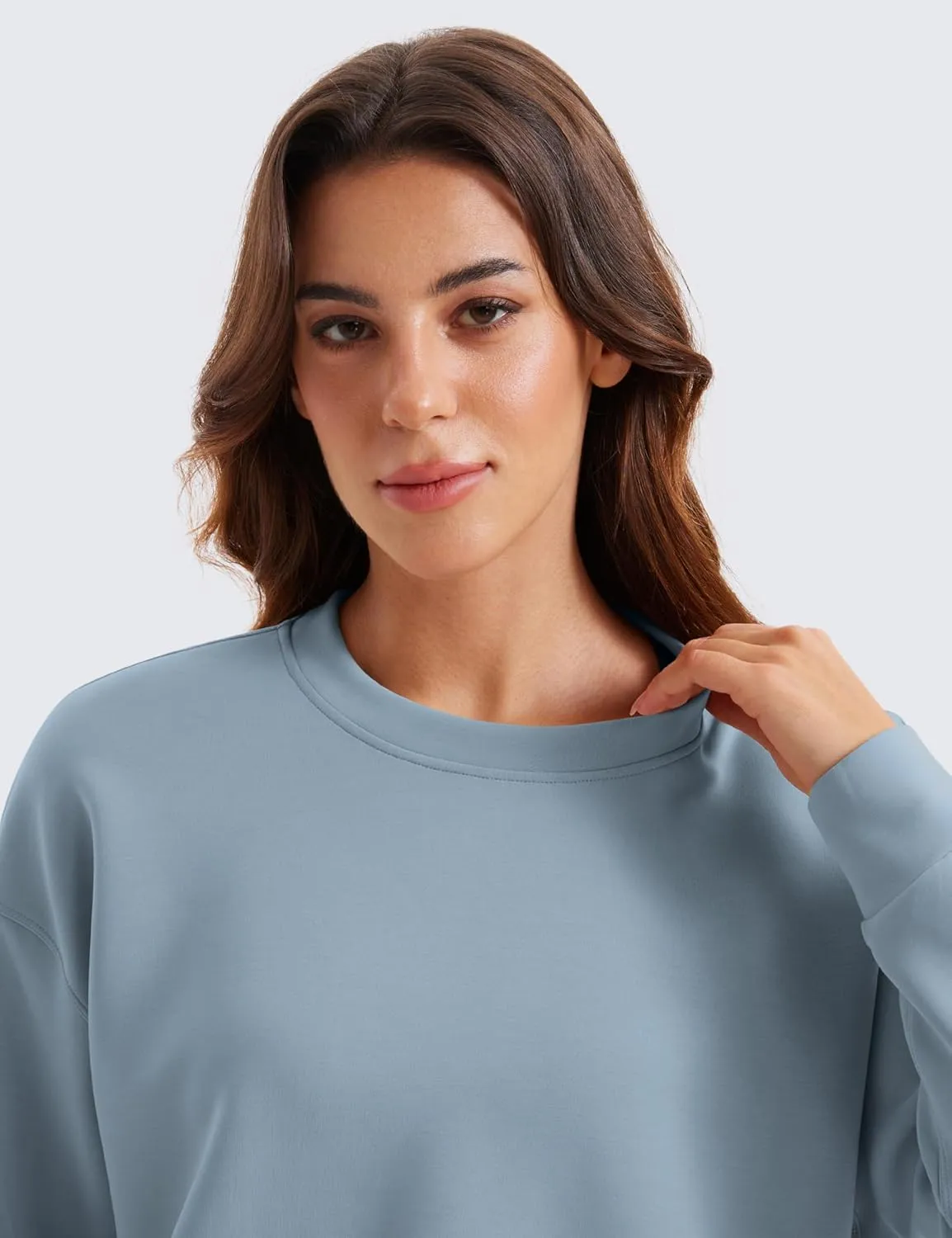 CRZ YOGA Womens SoftAura Crewneck Sweatshirt Long Sleeve Workout Casual Pullover Basic Fall Tops