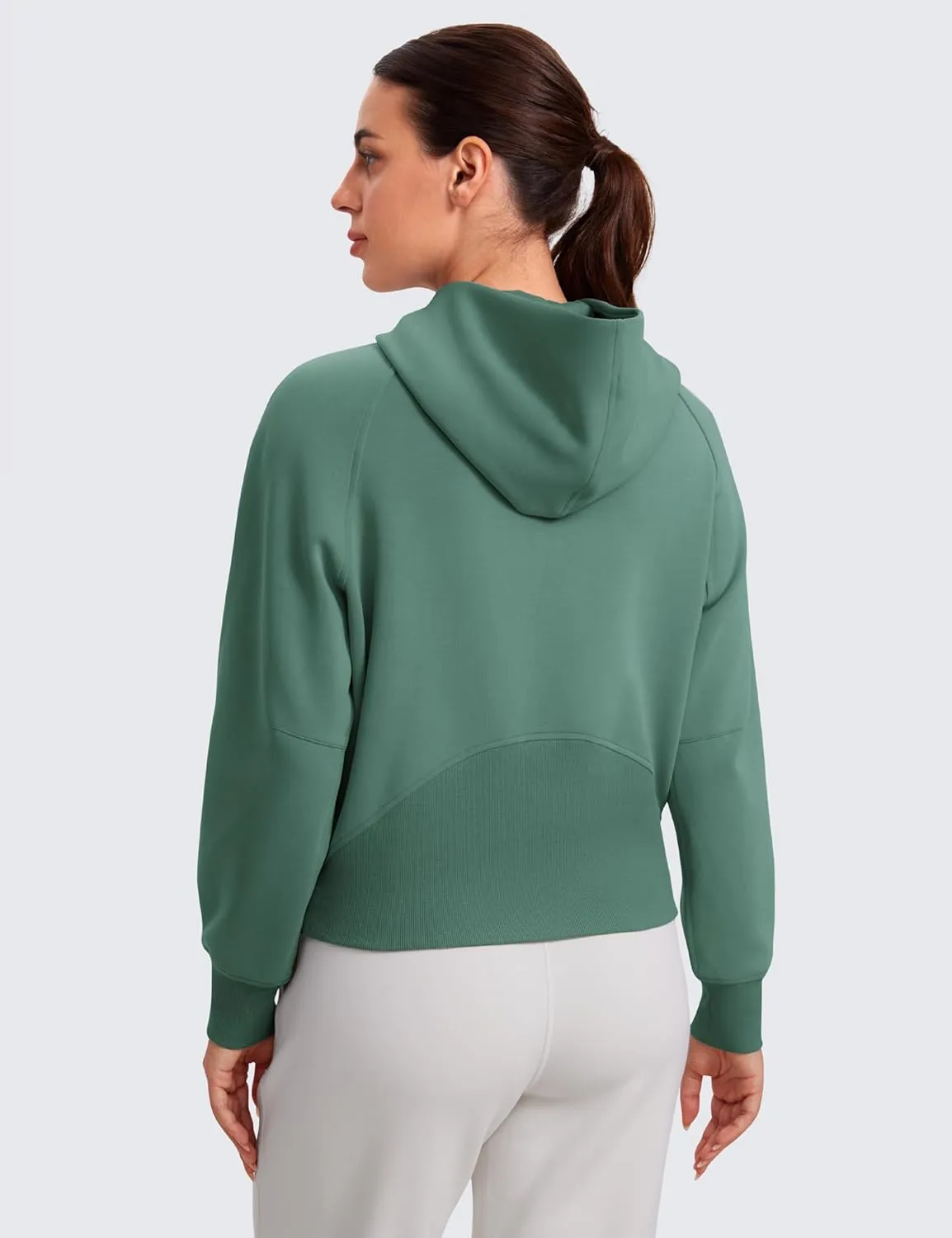 CRZ YOGA Womens SoftAura Full Zip Up Hoodie Workout Casual Hooded Sweatshirt Long Sleeve Athletic Jacket