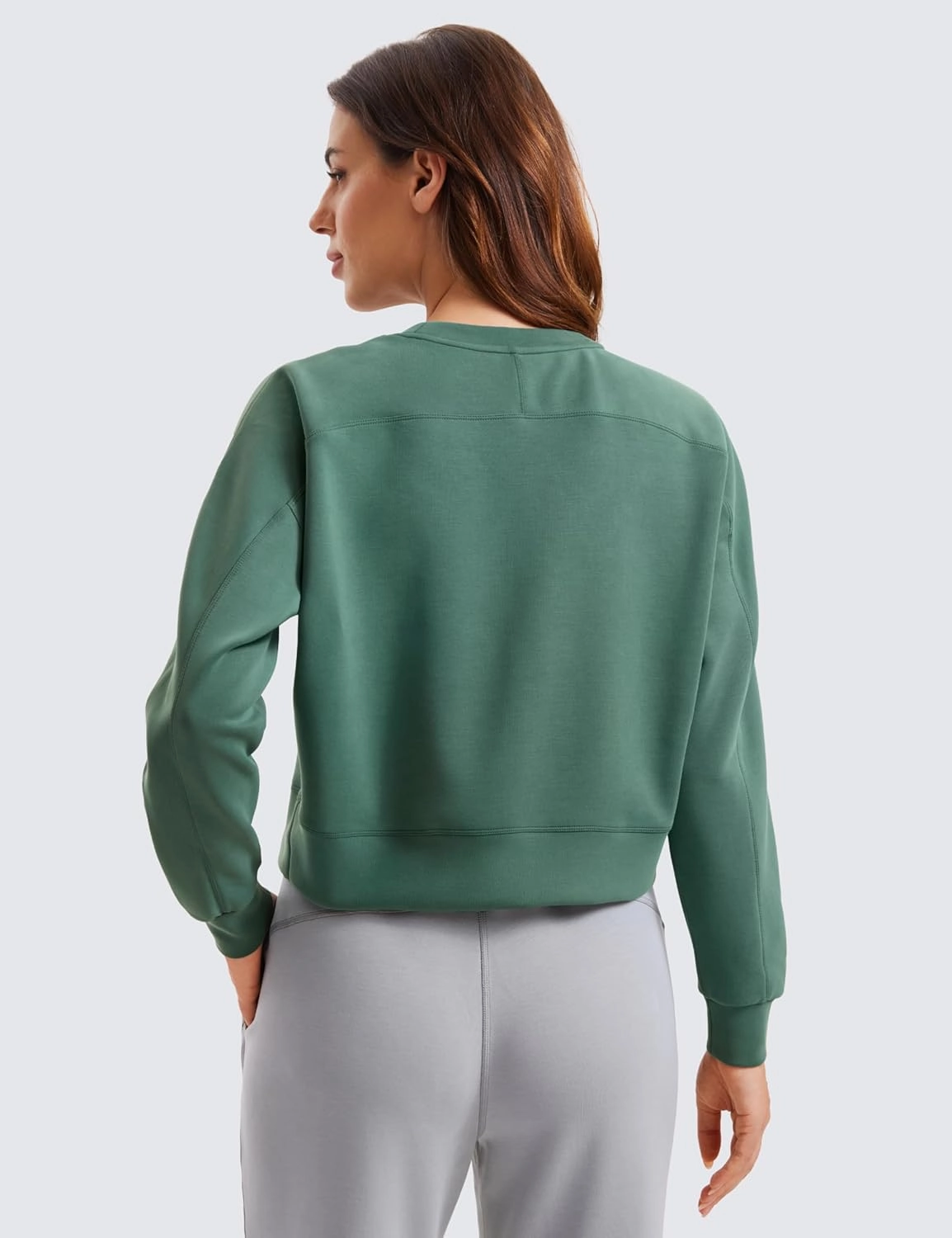 CRZ YOGA Womens SoftAura Crewneck Sweatshirt Long Sleeve Workout Casual Pullover Basic Fall Tops