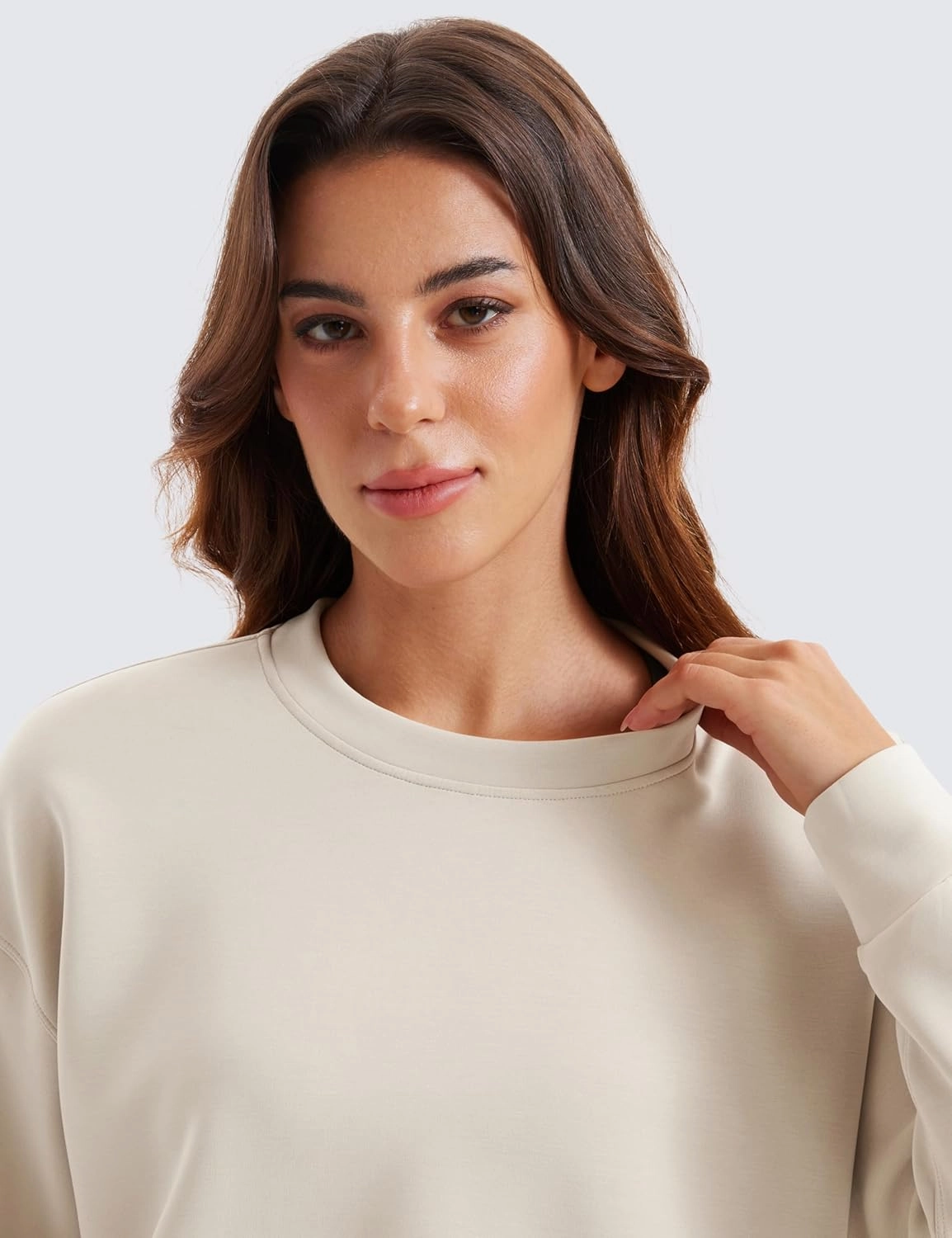CRZ YOGA Womens SoftAura Crewneck Sweatshirt Long Sleeve Workout Casual Pullover Basic Fall Tops