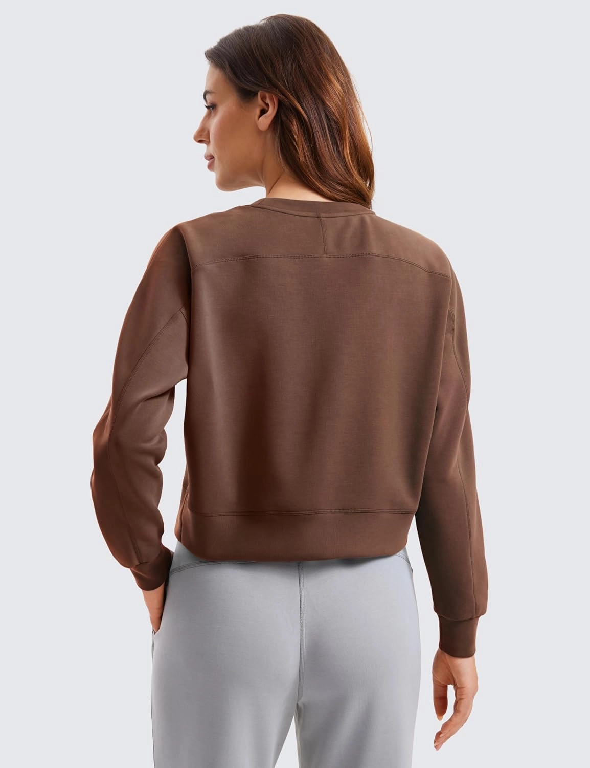 CRZ YOGA Womens SoftAura Crewneck Sweatshirt Long Sleeve Workout Casual Pullover Basic Fall Tops
